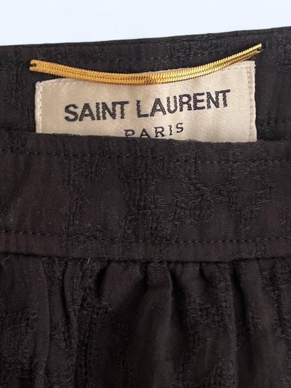 Saint Laurent Paris Black Tiered Mini Skirt Cotton FR38 XS Hedi Slimane